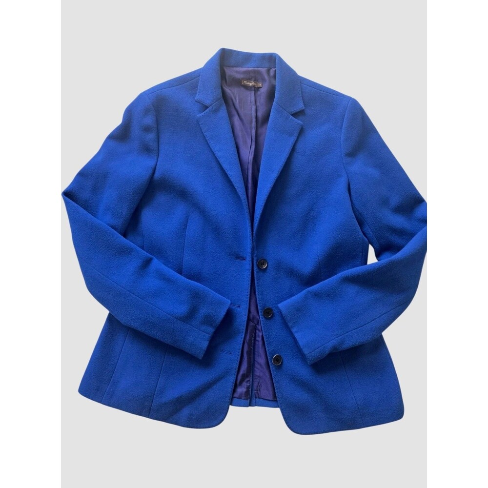 J McLaughlin Scuba Knit Blue Blazer Women's Workwear Office Sz 8